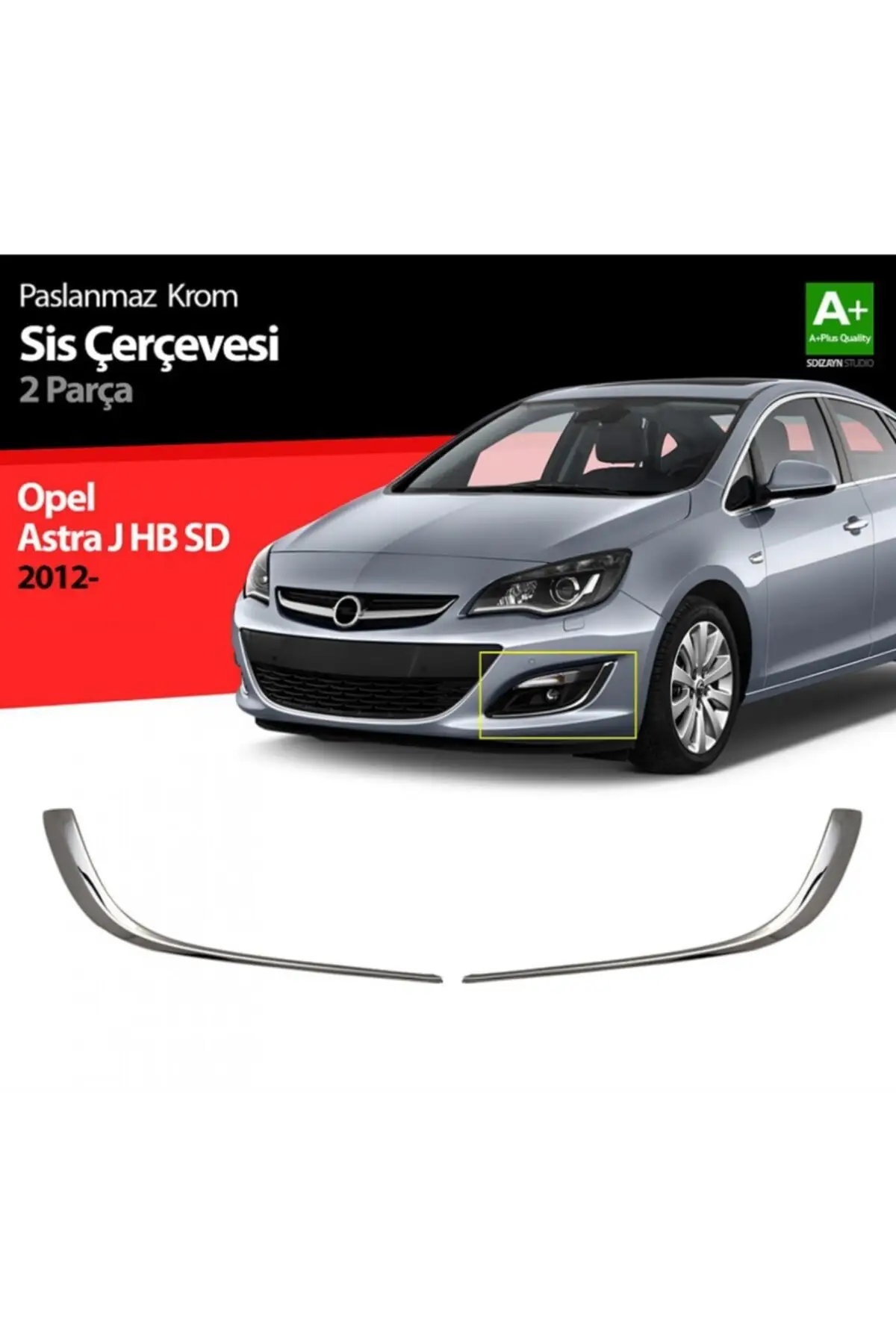 Auto Accessory Outdoor Opel Astra J Chrome Fog light Frame 2012 Model Over Stainless 2 Piece Elegant Appearance