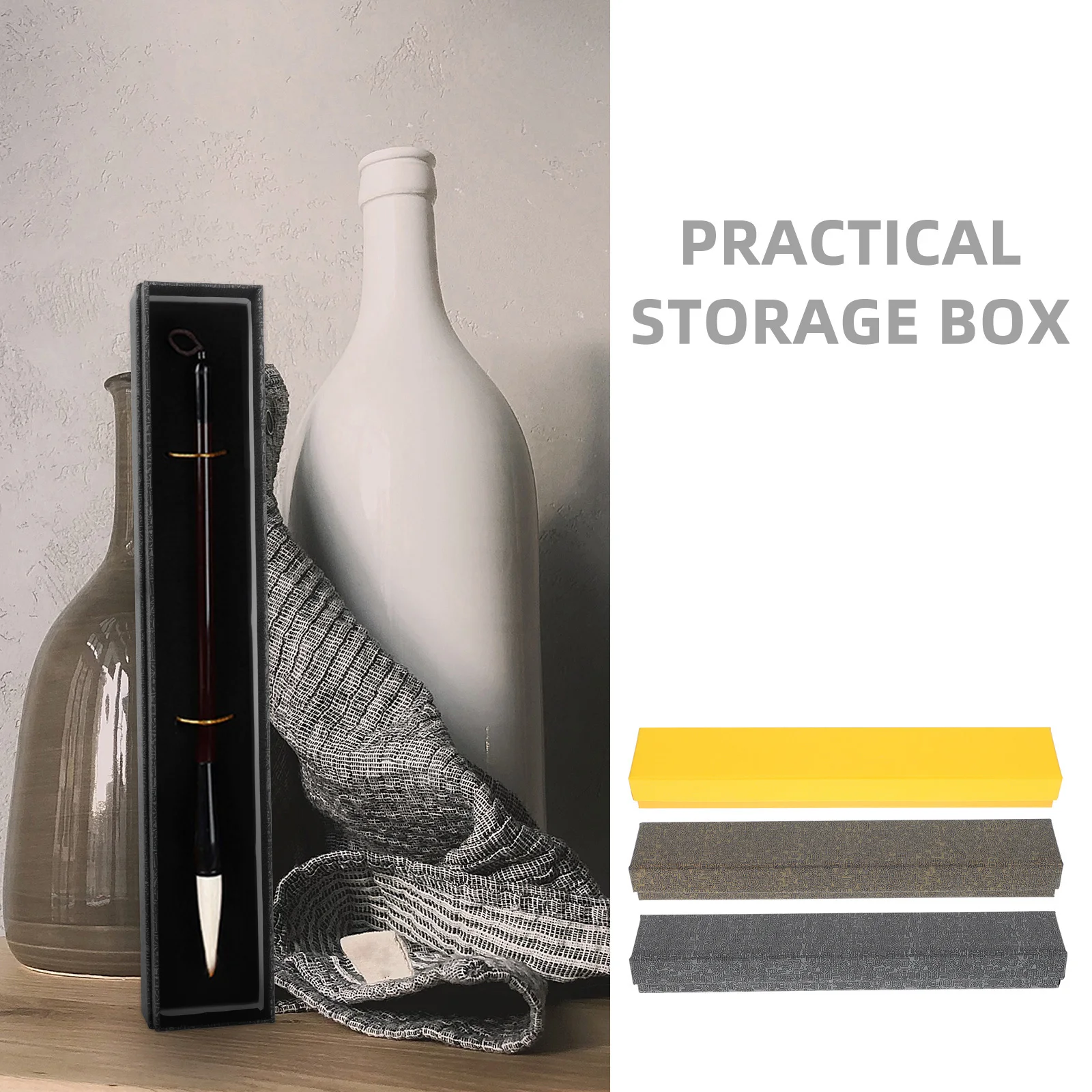 

Brush Pen Box Durable Practical Long Lasting Compact Size Portable Gift Pen Packing Boxes Decorative Fan Cases Unique Photo
