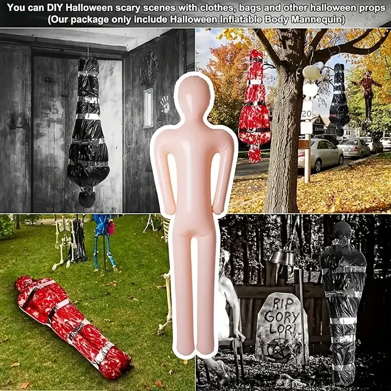 1 دمية قابلة للنفخ - مادة PVC متينة للعب الأدوار - منزل مسكون خارجي/داخلي، ديكور حفلات مبتكر مضحك للترفيه #3