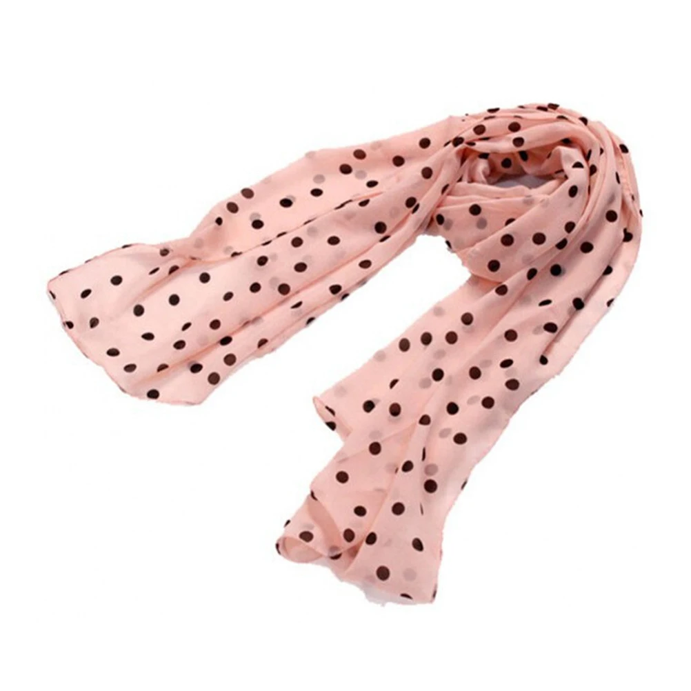 

Chiffon Scarf Lightweight Summer Neck Scarves Women Fashion Silk Sunscreen Shawl Wrap Dots Breathing Comfortable Portable