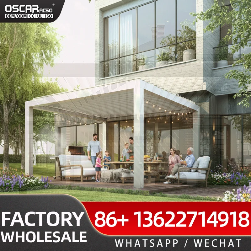 Retractable Roof Swimming Pool System with Warm Curtains Waterproof Pergola for Outdoor Backyard Garden Leisure pergola