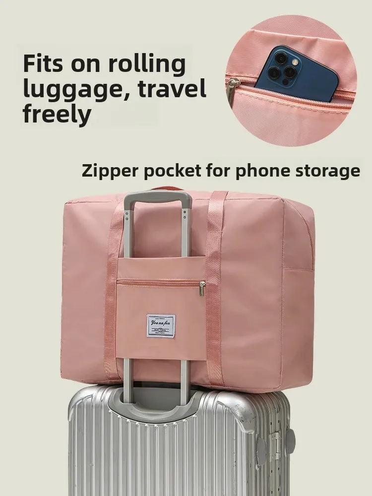 Bolsa de Viagem Masculina Portátil para Viagens Curtas em Tecido Ox Impermeável, Bolsa de Lazer Dobrável com Cartiment...
