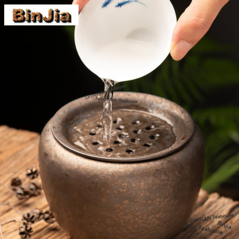 Kiln Change Gilt Jianshui Washing Cup Bowl Writing-brush Washer Tea Dust Cylinder Barrel Household Chaxi Supplies Ornaments Gift