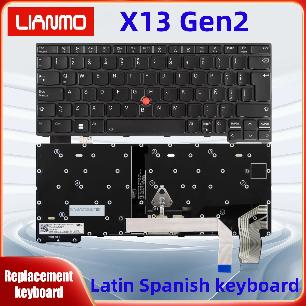 Latin Spanish/Arabic/Belgian/Bulgarian/Brazil/Canadian French/Switzerland for Lenovo ThinkPad X13 Gen2 X13 Gen3 Laptop Keyboard