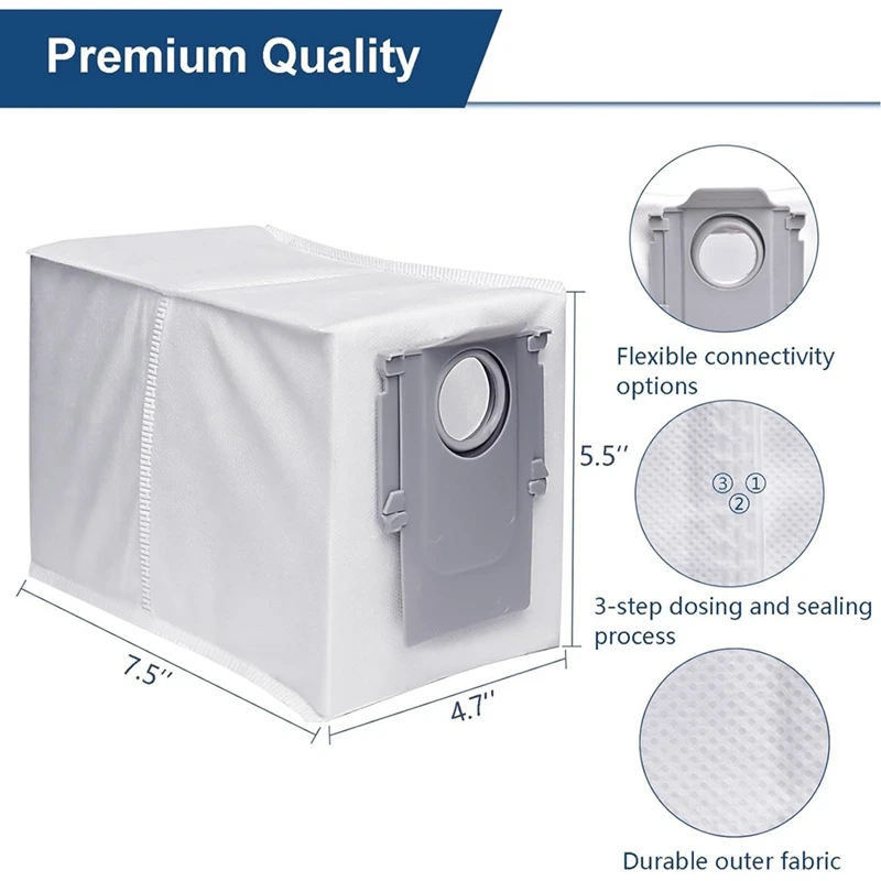 14 Pack Dust Bags For Roborock Q Revo Robot Vacuum Cleaner Large Capacity Disposable Bag Replacement