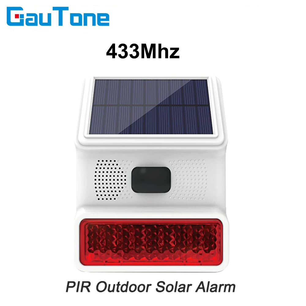 

Powered Strobe Sound Flash Waterproof Wireless Outdoor Solar Siren Alarm Siren for 433MHz Wifi GSM Alarm System