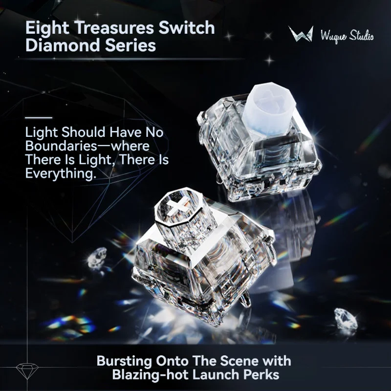 Wuque Studio Eight-Treasure Diamond Series Magnetic Switch 35gf Linear Hall Effect Switch for Gaming Keyboard Custom Accessories