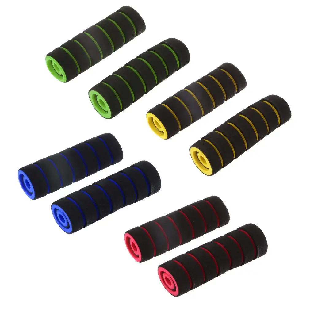 4 in 1 Motorcycle Foam Nonslip Handlebar Hand Grips Cover Set Gloves 4 Colors