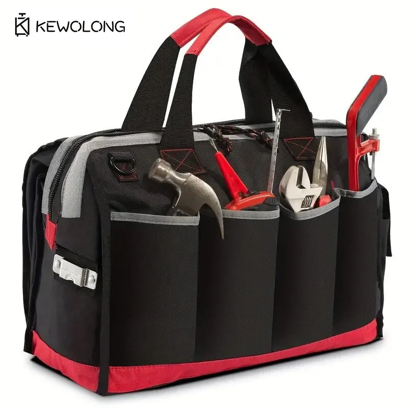 กระเป๋าเครื่องมือสะพายไหล่อเนกประสงค์ - กระเป๋าเครื่องมือช่างไฟฟ้าสำหรับงานหนัก ชุดติดตั้งแบบสะพายข้างสำหรับการซ่อมและบำรุงรักษา