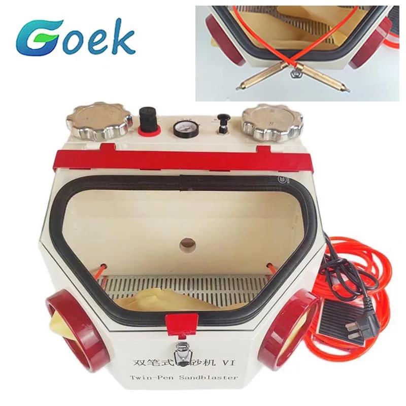 

Dental Sandblaster Double Pen Alumina Sandblasting Machine 15W LED Tube Lab Equipment For Zirconia Porcelain Teeth