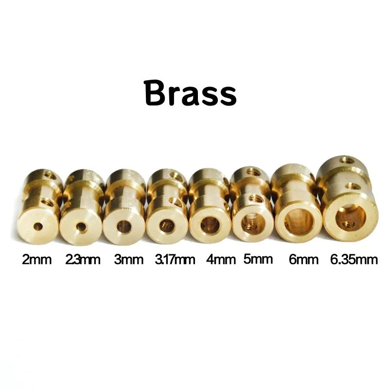 

2mm/2.3mm/3mm/3.17mm/4mm/5mm/6mm Miniature Brass Rigid Coupling Motor Transmission Connector