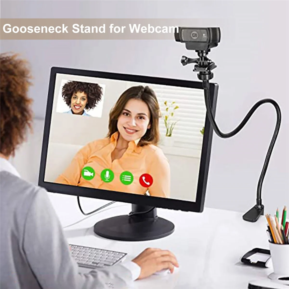 M20K Camera Bracket with Enhanced Desk Jaw Clamp Flexible Gooseneck Stand for Webcam Brio 4K C925E C922X C922 - Image 4