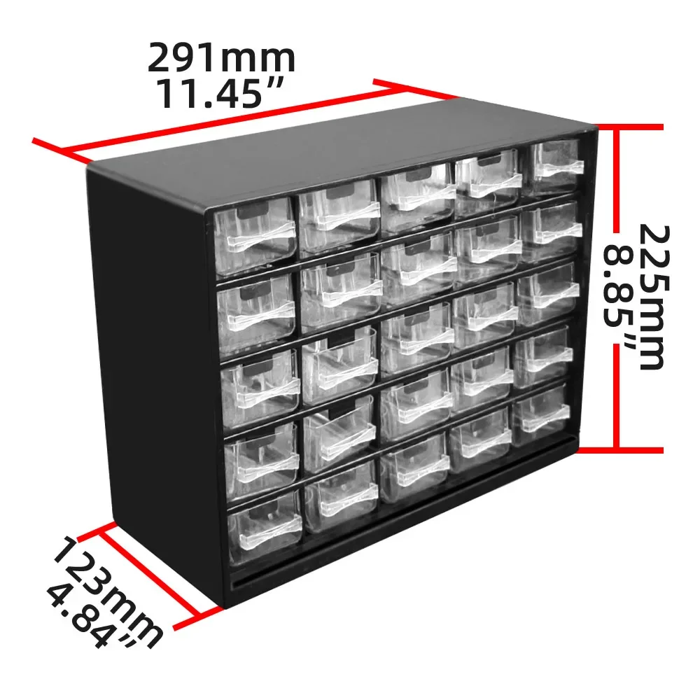 25 Multi-Raster Lade Onderdelen Box Wand-Gemonteerde Schroef Classificatie Component Doos Gereedschapskoffer Elektronische Componenten