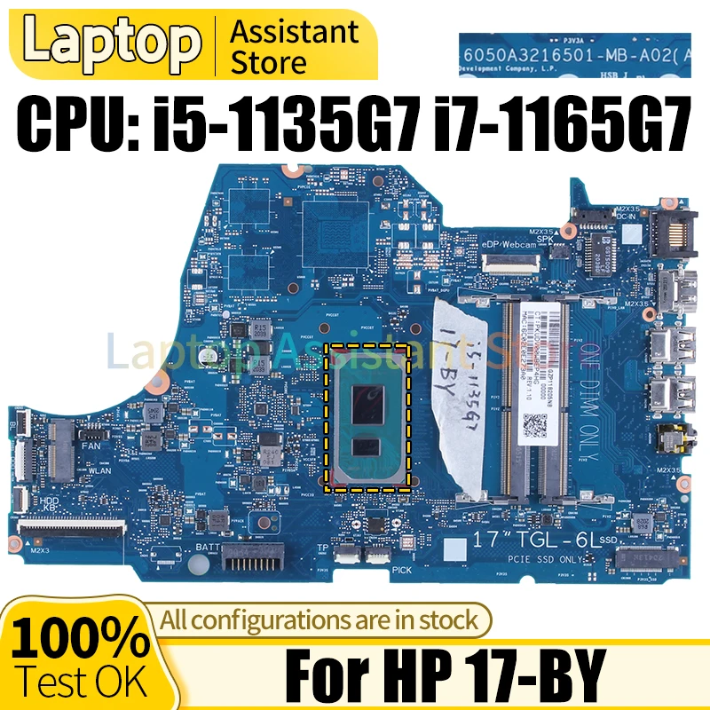 

For HP 17-BY Laptop Mainboard 6050A3216501-MB-A02 M12541-601 M12541-601 i5-1135G7 i7-1165G7 Notebook Motherboard