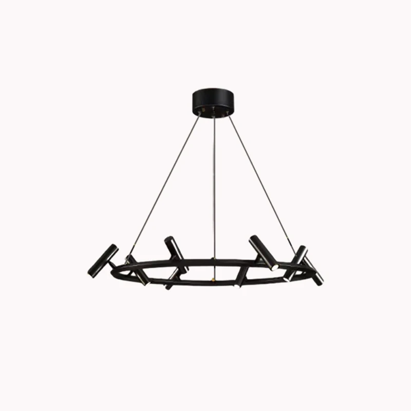 Imagem -06 - Lustre Rotativo Led em Metal Preto para Casa Luminárias Altura do Arame Ajustável Moderno e Simples Sala de Estar Quarto e Jantar