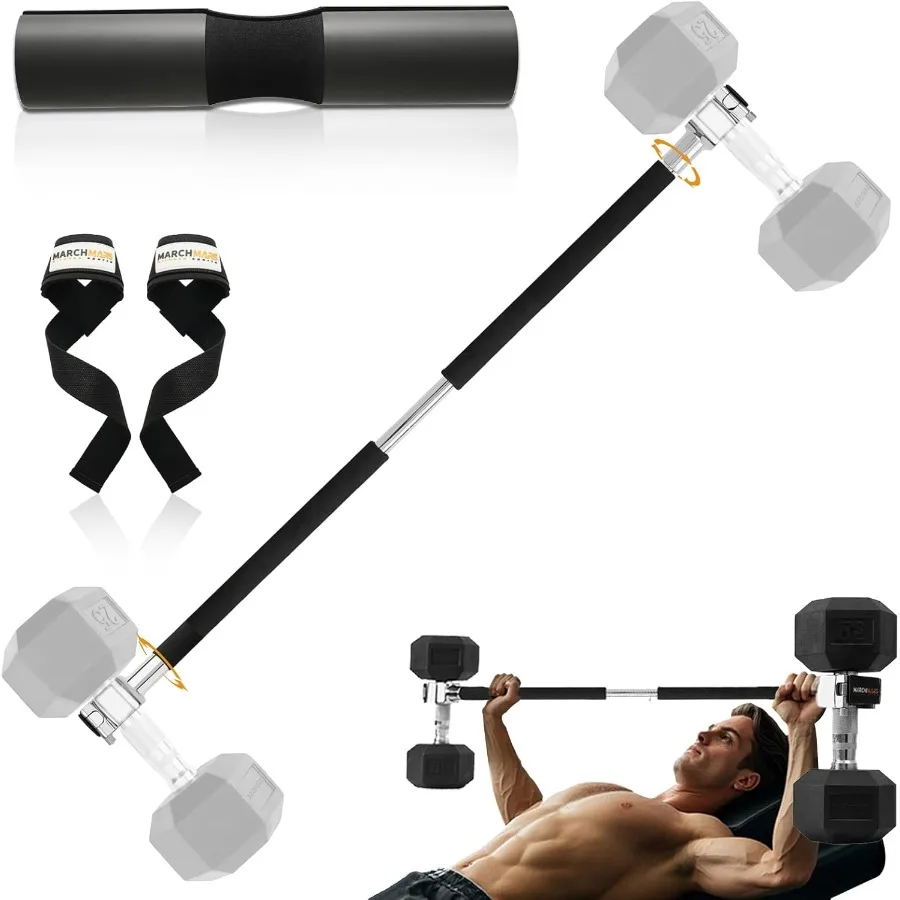 Juego de barra convertidora de mancuernas Convertidor de mancuernas ajustable para gimnasio en casa Compatible con la mayoría de mancuernas que incluyen BowFlex