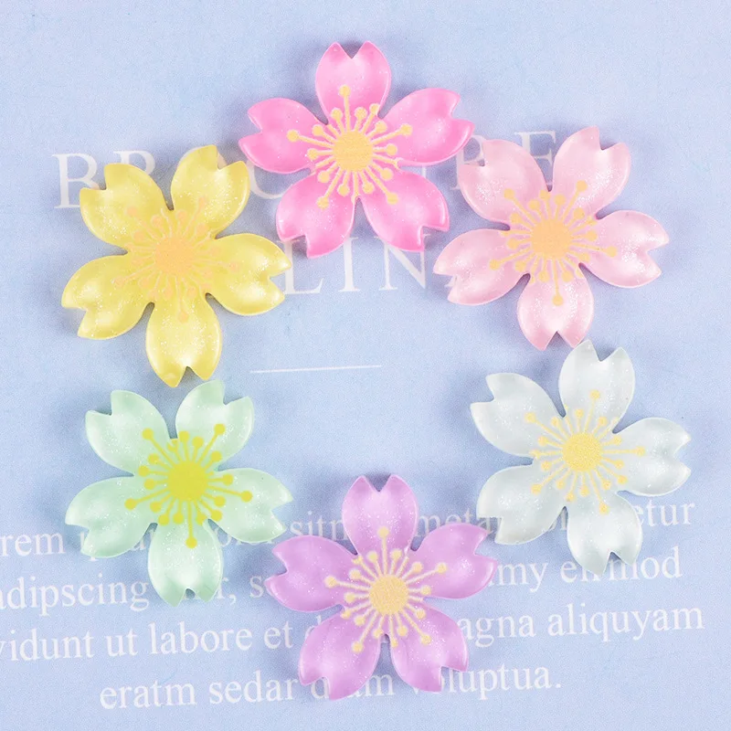 Kawaii Resin Flower Series, Flatback Embellishments, Cabochons, Planar Miniatures, Craft Supplies, Mini Figurines, DIY, 10Pcs
