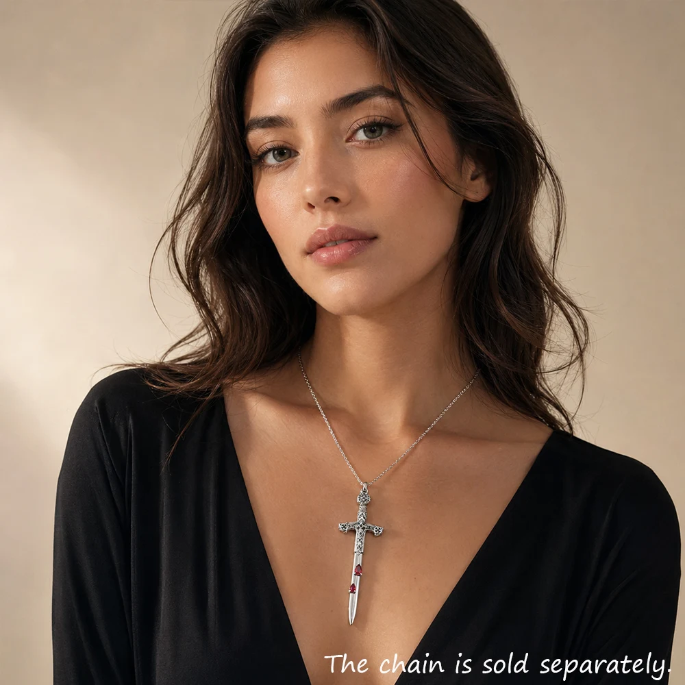 Pendant Sword With Blood,New Fine Jewelry Europe Bijoux 925 Sterling Silver Vintage Accessories Gift For Woman & Men