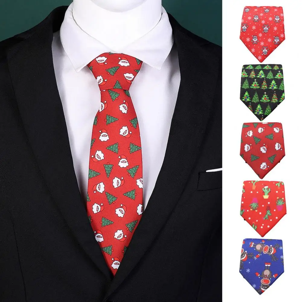 

Christmas Style Men Necktie Cartoon Santa Claus Snowman Colorful Ties Holiday New Year Party Tie Suit Coat Shirt Accessory