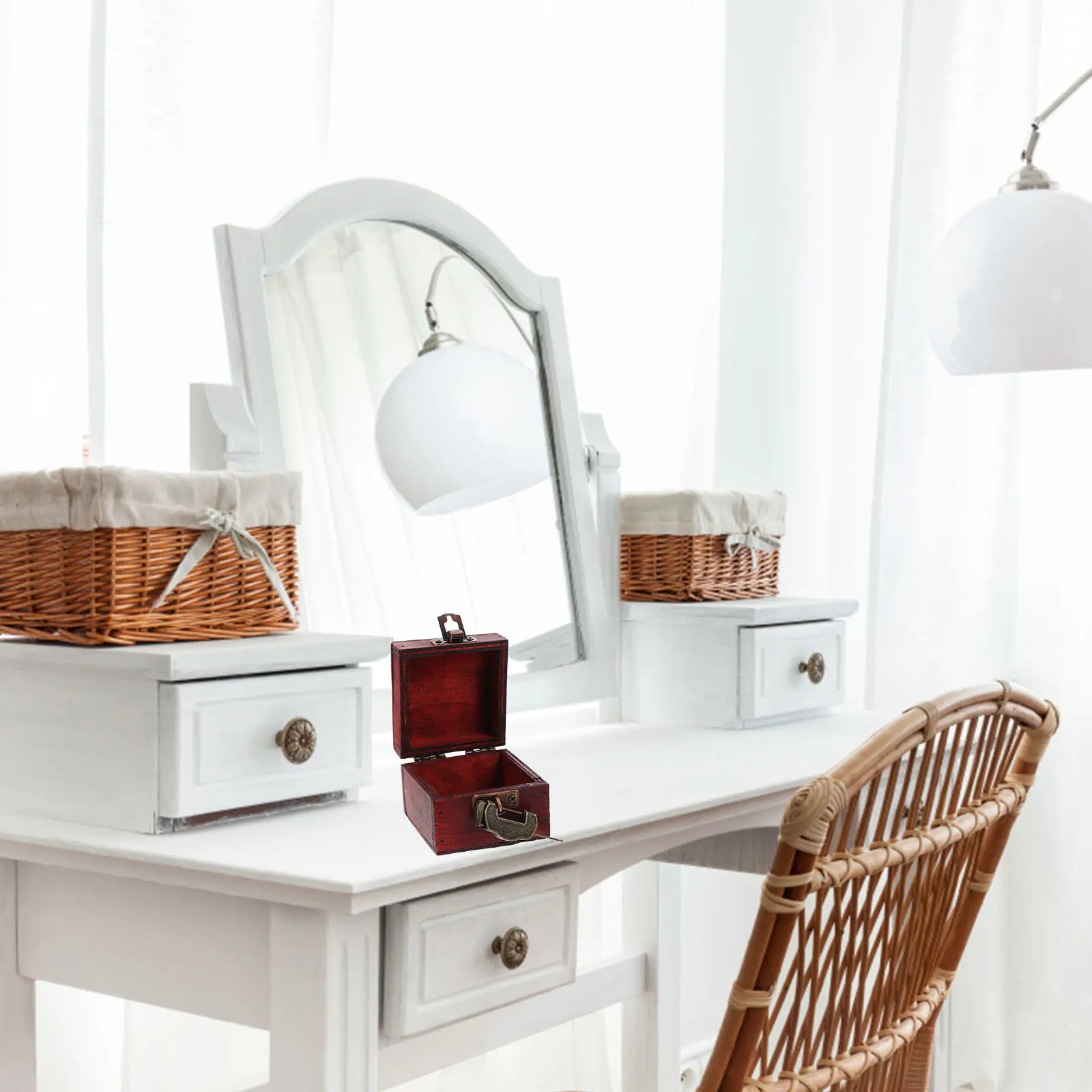 

Retro Wooden Jewelry Box Elegant Design Storage Case for Necklaces Earrings Rings Bracelets Trinket Organizer