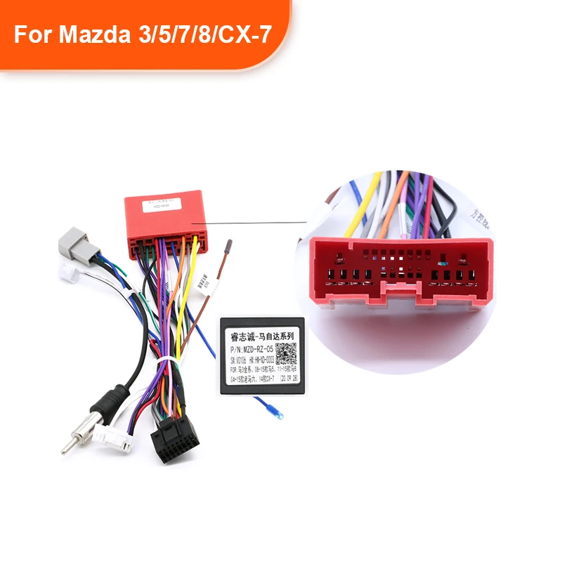 Wiring Harness 16 PIN Canbus Box Adapter For Mazda 2/3/5/6/7/8/CX-7/RX-8 Android Car Radio Cable