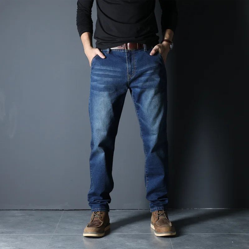 2024 New Casual Fashion Slim Jeans Męskie proste spodnie męskie Wysokiej jakości workowate dżinsy Sprane dżinsy Ripped Denim Tapered Jeans