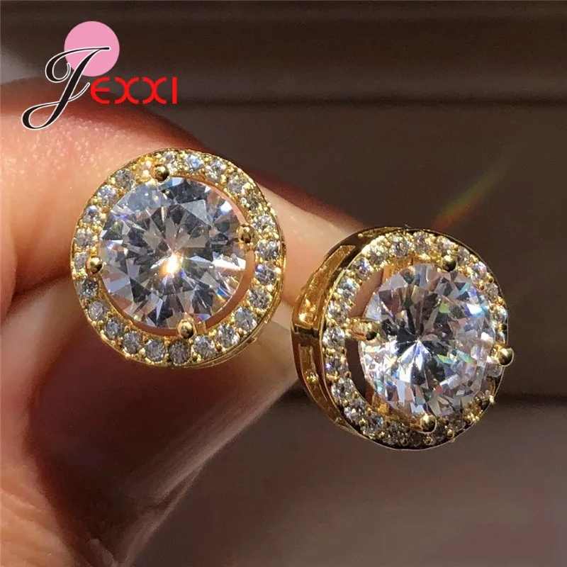 Fashion Genuine 925 Sterling Silver Stud Earrings for Women Femme Arrows & Hearts Rhinestone Wedding Fine Jewelry Gift