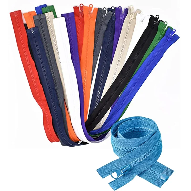 30Pcs 15 Inch-47 inch (40cm-120cm) Resin Coil Zippers for Tailor Sewing Crafts Nylon Zippers Bulk 24 Colors