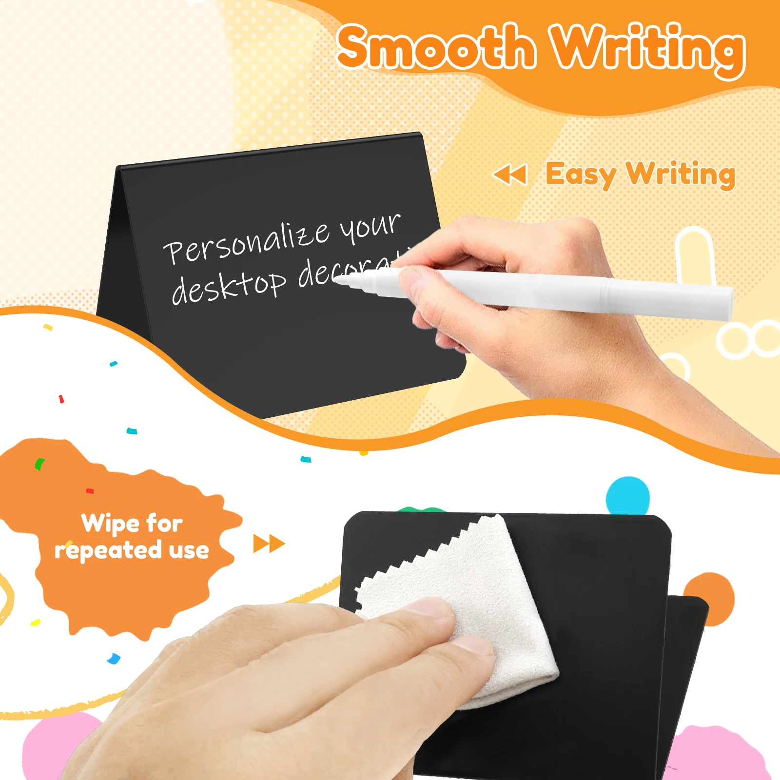 30 упаковок мини-знака из ПВХ для классной доски, водонепроницаемая вечеринка, шведский стол, пекарня, этикетки для еды с 12-цветной ручкой, ткань для чистки, распылитель