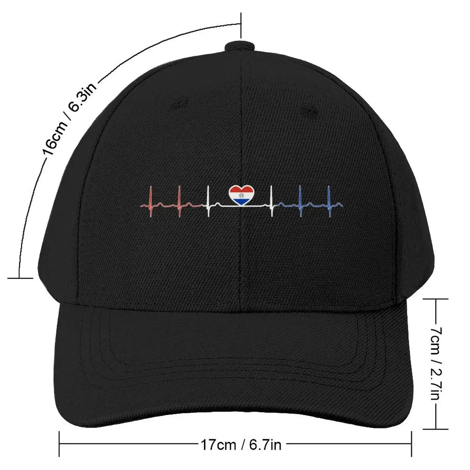 Heartbeat Paraguay Baseball Cap Custom Cap party Hat Women Men's