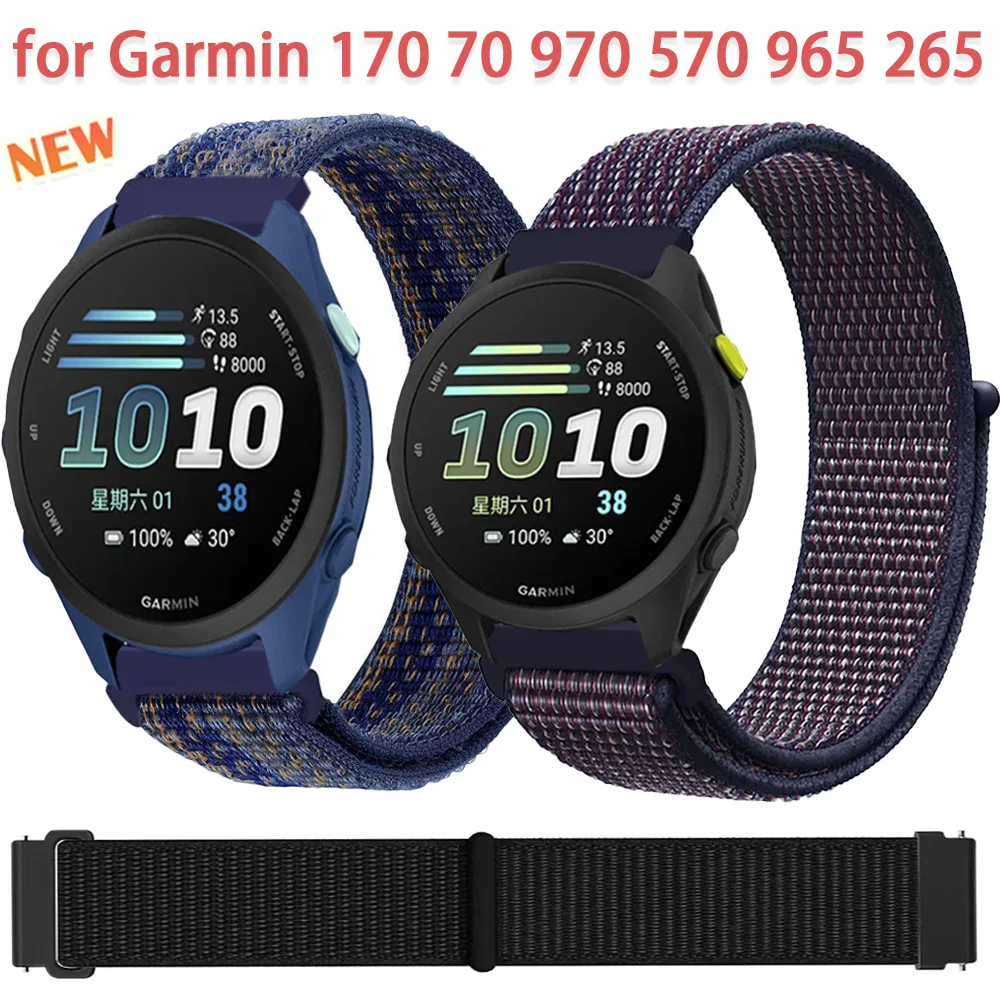 20mm 22mm Nylon-Schlaufenarmband für Garmin Forerunner 170 70 970 570 965 265 165 55 Armband Garmin Venu 3 4 45mm Vivoactive 6 5 Band