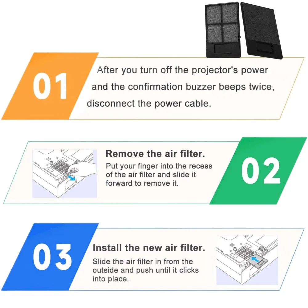 โปรเจคเตอร์ตัวกรองอากาศ Epson 83 + 78 400W 410W 822 + 77C S5 S6 EB-410We EB-410W EB-S6 EB-S62 EB-TW420 EB-W6 EB-X6e EB-X6 EB-X62