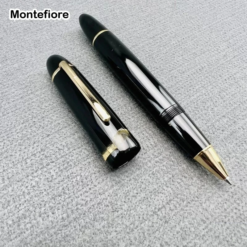 モンテフィオーレ-ドイツデザイン真鍮金属ボールペン-リフィル付きゲルペン-高級ブラック-05-06mm-オフィス学用品文具