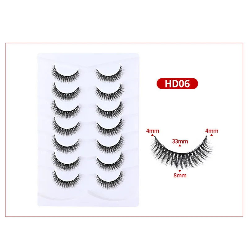 5/7 Paar braune falsche Wimpern, Katzenwimpern, natürliche, flauschige Fuchswimpern, sanft, nicht übertrieben