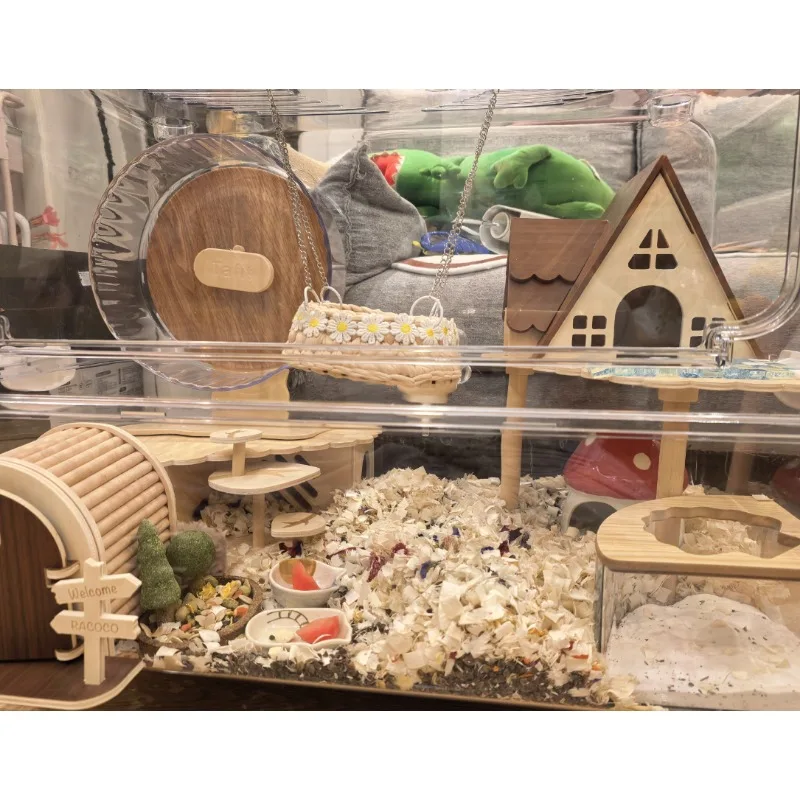 Silent Transparent Hamster Running Wheel Exercise Toy for Dwarf Syrian Gerbil Small Pet Cage Accessories Scenery Decor