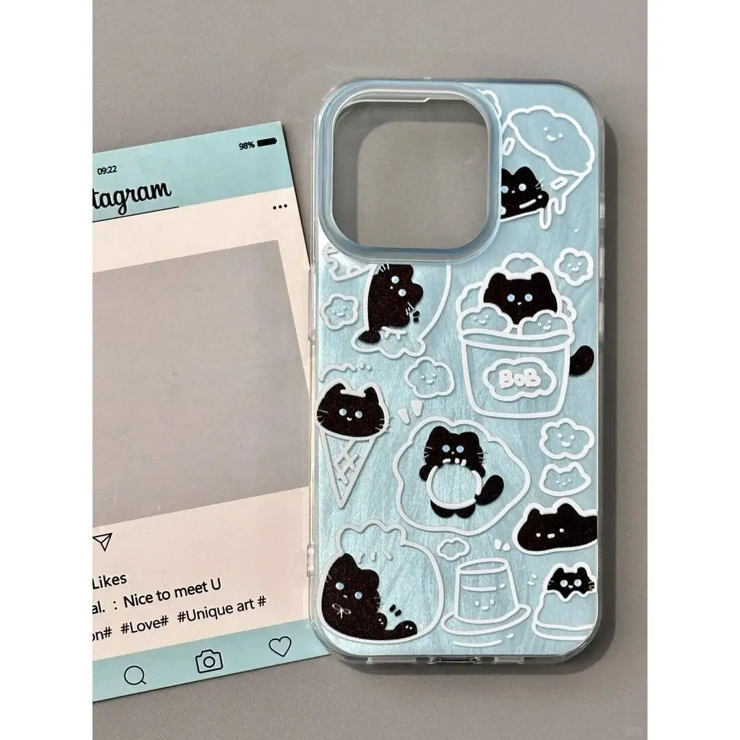 SEIRASSIM cartoon cat cute phone case for iphone 16 pro max 15 14 plus 13 11 12 silicone back cover for iphone xr xs x 7 p 8 se2