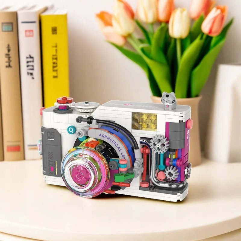 

Camera Building Blocks 400+ Pieces Simulation Fashion Cameras Bricks Model Sets Constructor Assembly Children Toys for Kids Gift