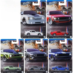 Original Hot Wheels Ford Mustang Car 60 Years Silver Series 1/64 Alloy Model 2+2 Fastback SVO BOSS Toys for Boy Sport Automobile