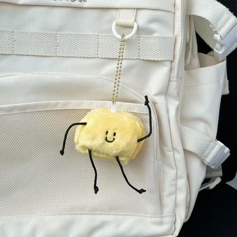 Chaveiro de pelúcia pingentes animais de pelúcia manteiga homem design saco charme chave pingente mochila acessório para família amigos crianças