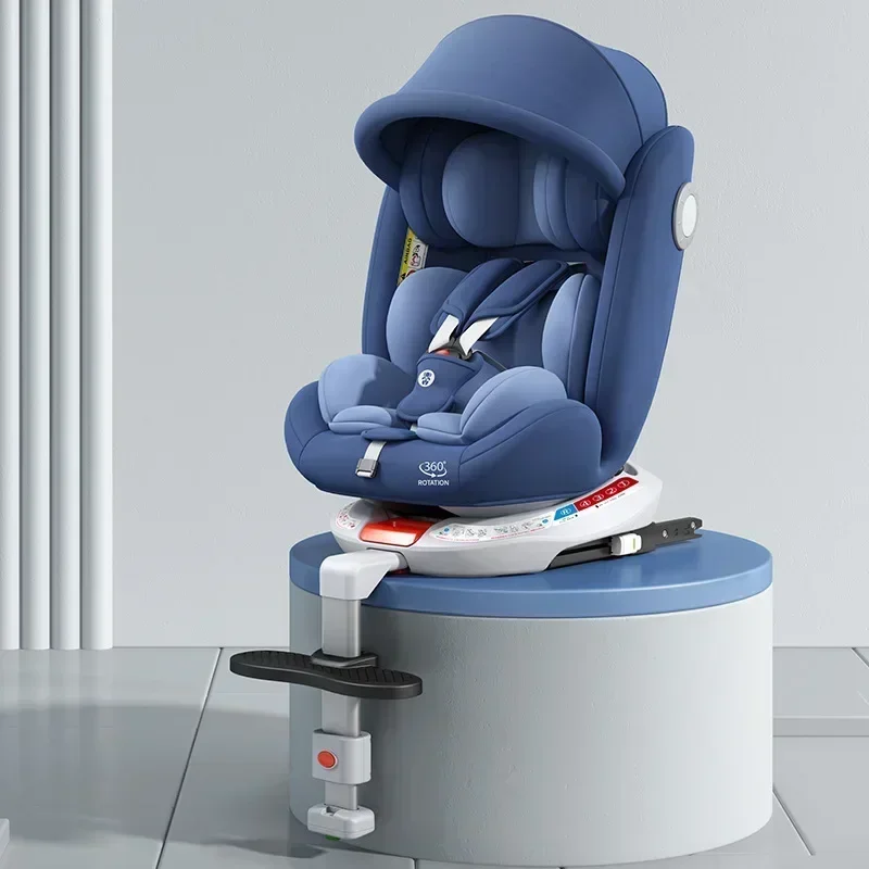 NONE Kindersicherheits-Autositz mit Halterung 360° °   Drehbarer Sicherheitssitz ISOFIX Stahlschnittstelle, geeignet für Kinder im Alter von 0–12 Jahren 3