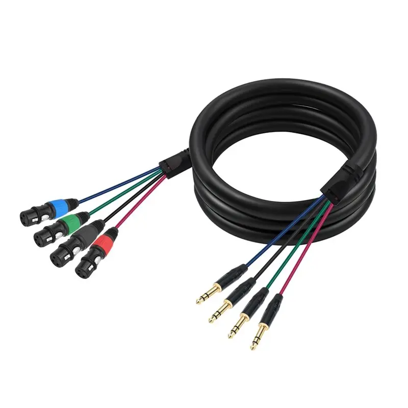 [B24B!】 XLR Female To 6.35Mm Male 4 Channel Cables, 6.35Mm To XLR Microphone Stereo Balanced Line Audio Connections