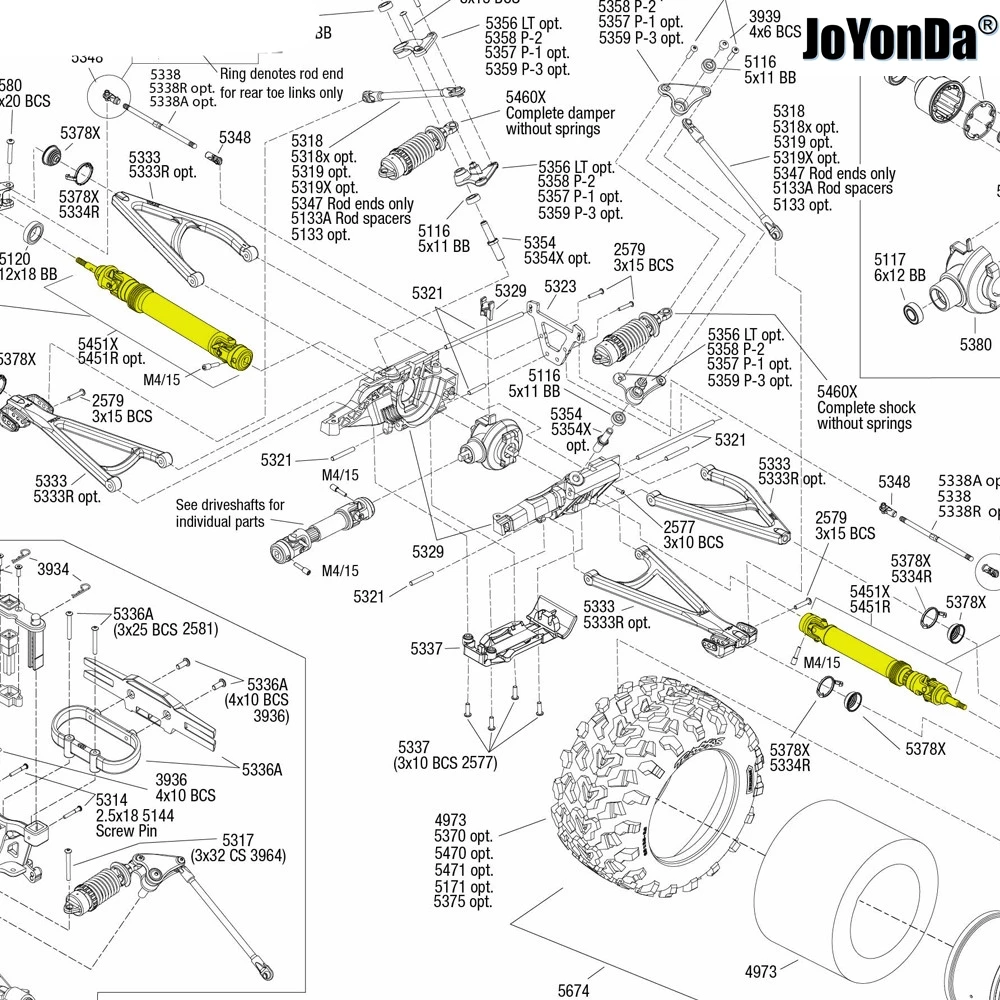 RC Traxxas 1/10 Revo용 하드 스틸 구동축 어셈블리, # 5451X®53097-3 T-Maxx®49077-3