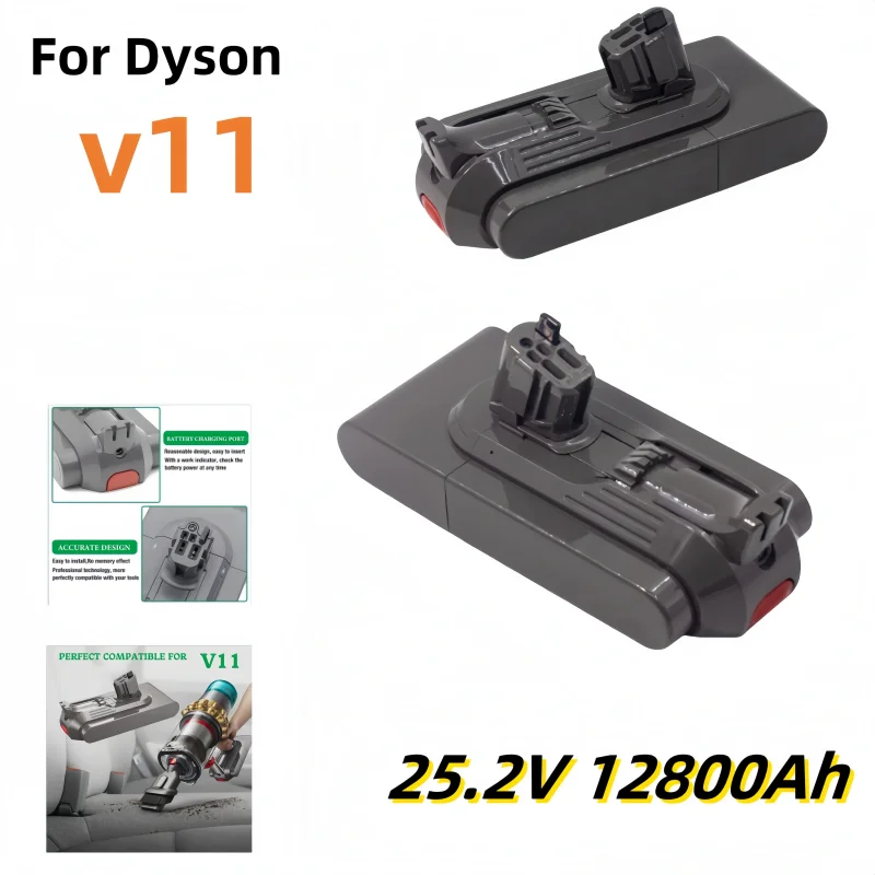 for Dyson Vacuum 12800mAh 100.8Wh Battery For Dyson Torque Drive Extra V11 Complete Extra V11 Fluffy Extra V11 Animal V15；'