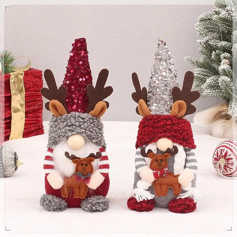 

2Piece Christmas Gnomes Plush Decorations Christmas Gnome Swedish Santa Tomte Christmas Stuffed Gnomes Home Decor Cloth