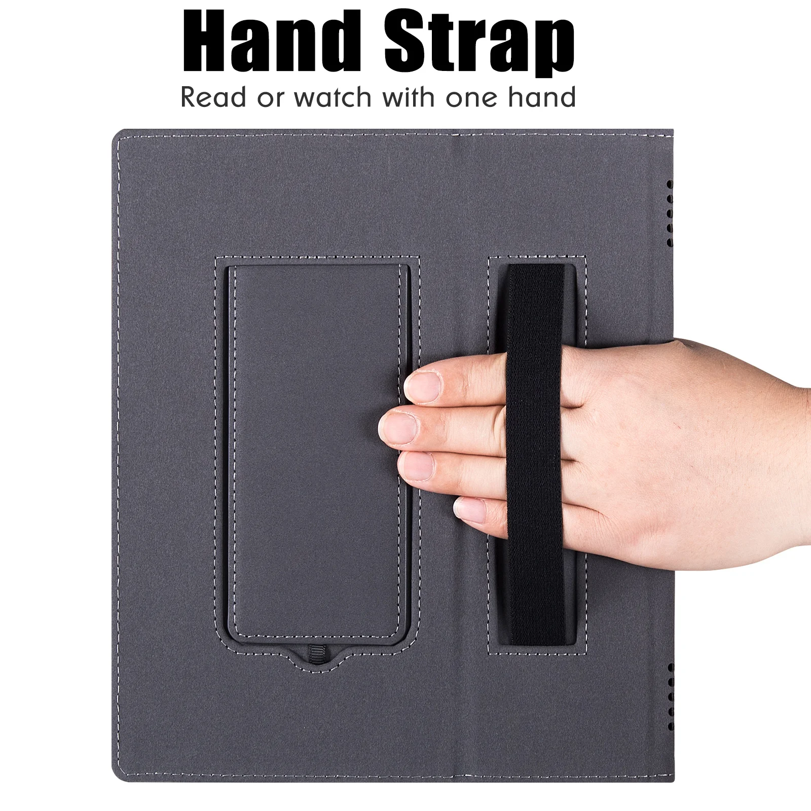 Stand Case for 10.3" Boox Note Air2 Plus/Air 3C/Air 4C Tablet - PU Leather Smart Cover with Hand Strap/Pen Holder