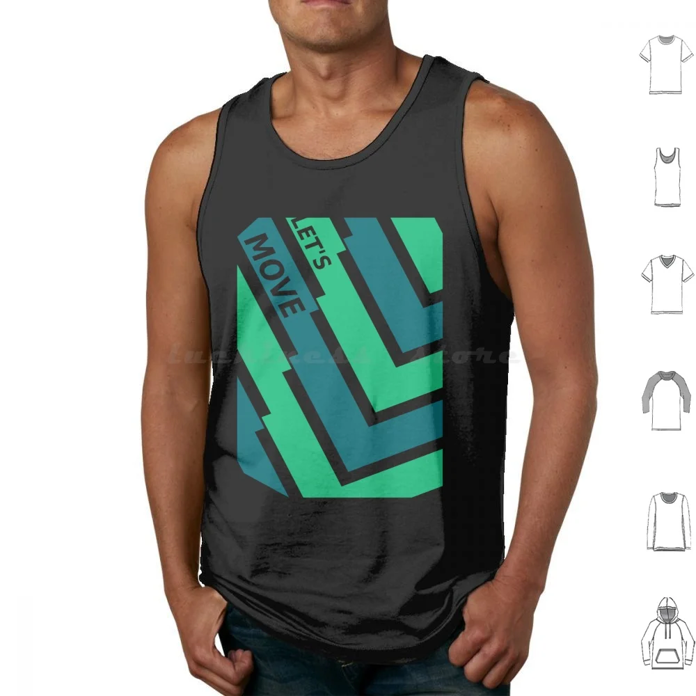 Let's Move-Motivational Typography Design Tank Tops Print Cotton Motivational Typography Lets Move Inspiration Fitness #1