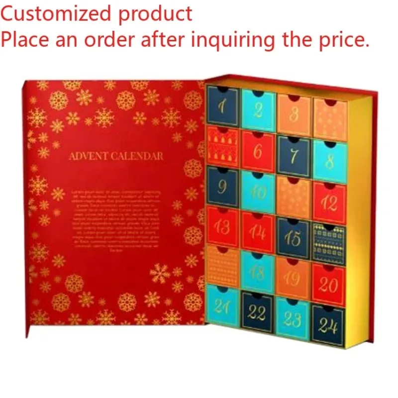 Customized queryManufacture Wholesale Customized Printed Cardboard Magnetic Christmas Beauty Advent Calendar Packaging Box