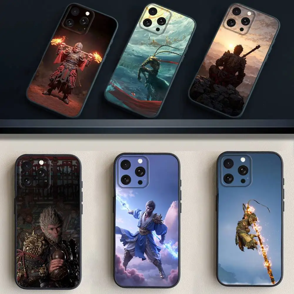 

Blacks M-Myths Wu-Kong Phone Case For iPhone 17,16,15,14,13,12,11 Plus,Pro Max,XS,X,XR,SE,Mini,8,7,Soft Silicone Black Cover