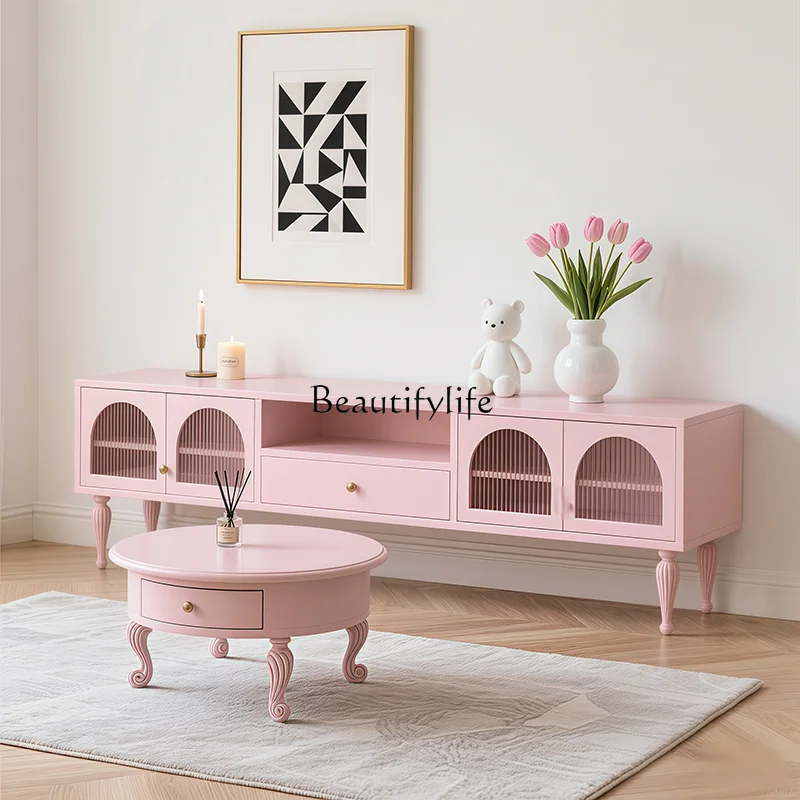 

French cream wind TV cabinet coffee table living room household small apartment modern simplicity and high sense