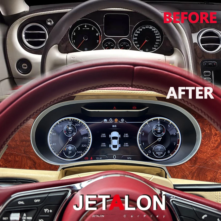 12.3インチLCD液晶ディスプレイ Android搭載 Bentley Flying Spur/Continental GT 2005-2012用 デジタルクラスター ダッシュボード スピードメーター